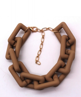 Matt Color Chain Bracelet BL700002 CHOCOLATE